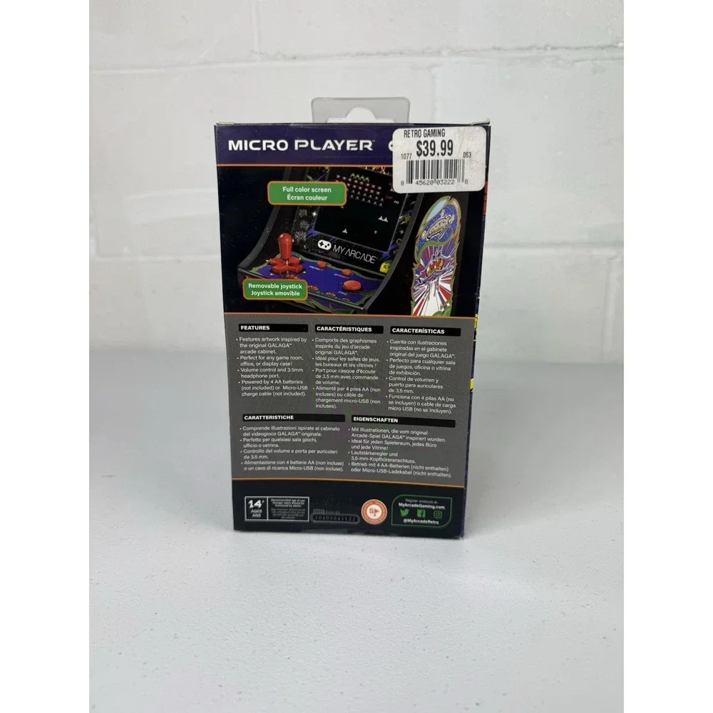 New MY ARCADE GALAGA VIDEO GAME Micro Player Retro Arcade Machine